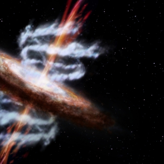 Vue d'artiste d'une galaxie active. Crédits : ESA[...]