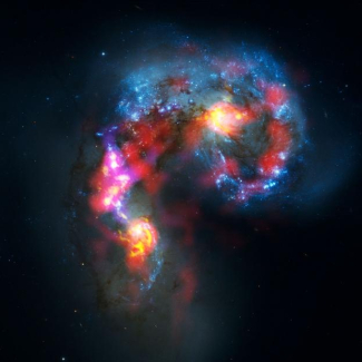 Les galaxies des Antennes vues par ALMA. © ALMA.[...]