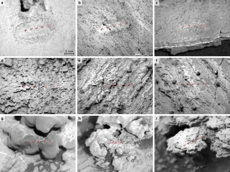 Roches analysées par ChemCam