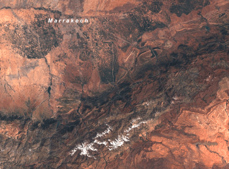 Image Landsat du 14 Avril 2017, bassin du Tensift, Maroc