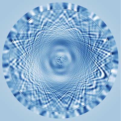 Vue du plan équatorial de la simulation de l’étoile F à double zones convective.