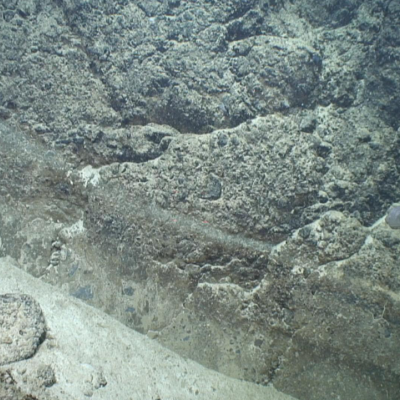 Photographie du plan de la faille de Roseau, prise par le sous-marin Victor 6000 lors de la campagne en mer SUBSAINTES