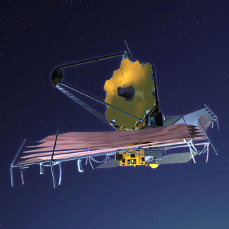 Dessin d'artiste du futur télescope spatial James Webb.

© Northrop Grumman Space Technology[...]