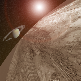 Illustration avec Saturne et une image radar des dunes de Titan. © Antoine Lucas
[...]