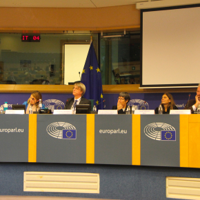 Photo de la table ronde de l'European marine board, au Parlement européen.