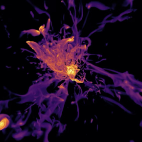 visualisation du halo de gaz de la simulation vue en oxygène neutre
